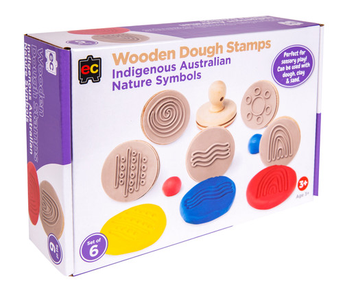 Eductaional Colours Wooden Dough Stamps - Indigenous Nature