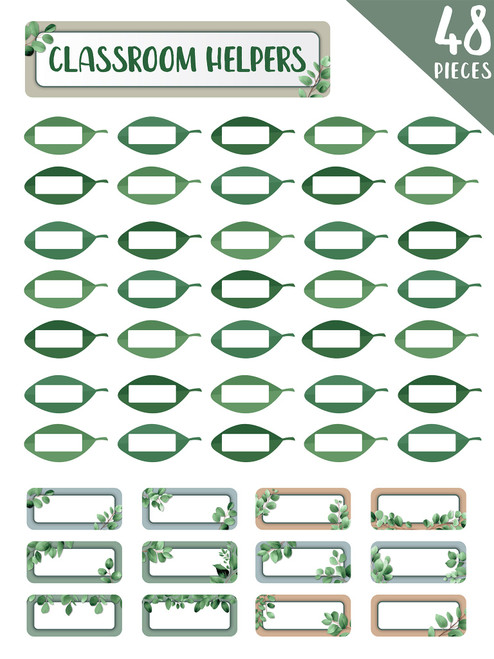 Eucalyptus Essentials Classroom Helpers Bulletin Board Set