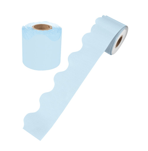 Growing Minds Sky Blue Rolled Scalloped Border