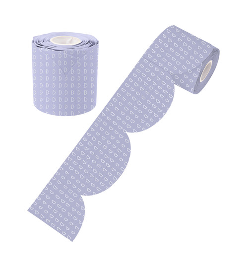 Lilac Patterned Rolled Scalloped Border