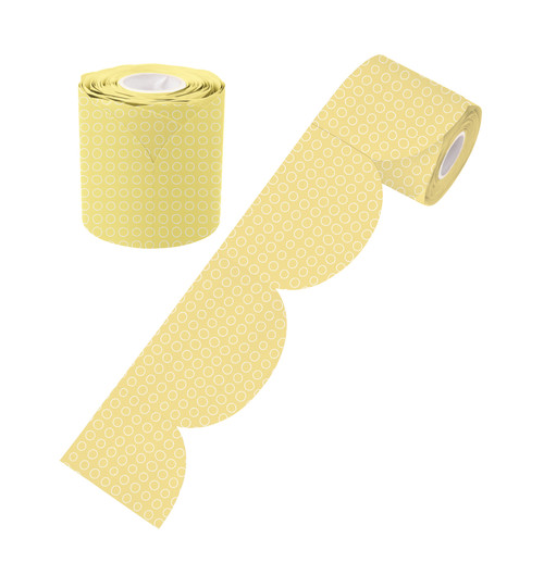 Yellow Patterned Rolled Scalloped Border
