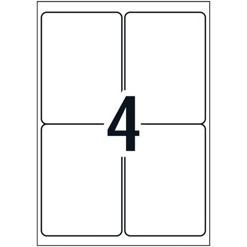 Rediform LA4/4L HR PolyLaser White Waterproof Labels: 99.1mm x 139.4 mm 4UP Pack Of 100 Sheets (400 Labels)