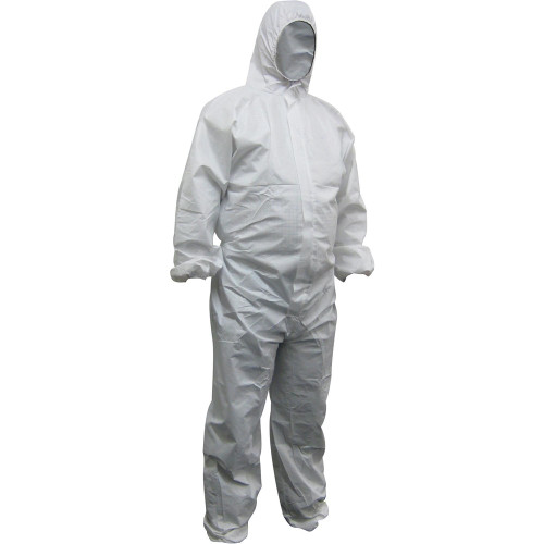 MAXISAFE DISPOSABLE COVERALLS Polypropylene Washable White Small