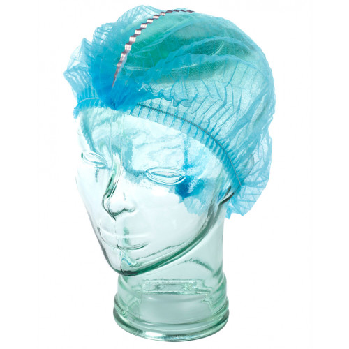 Ultra Health Disposable Metal Detectable Crimped Cap 21 Inch Blue Carton of 1000