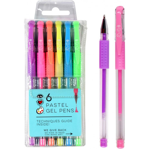 I Heart Art Glitter Pastel Gel Pens, Pack of 6