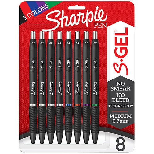 Sharpie S-Gel Retractable 0.7mm Gel Pen Business Assorted 8 Pack