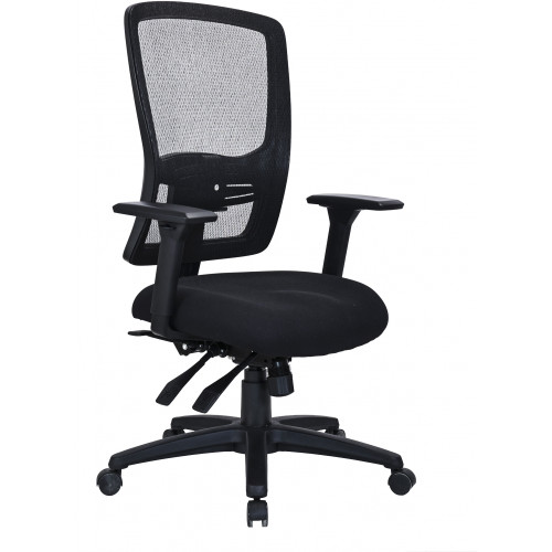 Ergona Medium Back Mesh Task Chair - Black with Arms, Each