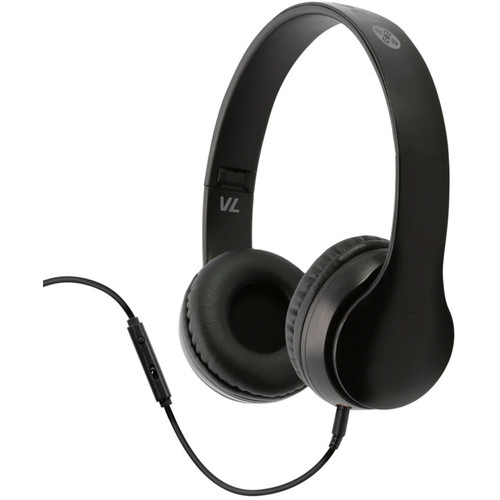 Moki Flip Headphones Volume Limited with Removable 3.5mm Audio Cable & In-line Mic - Black, Each