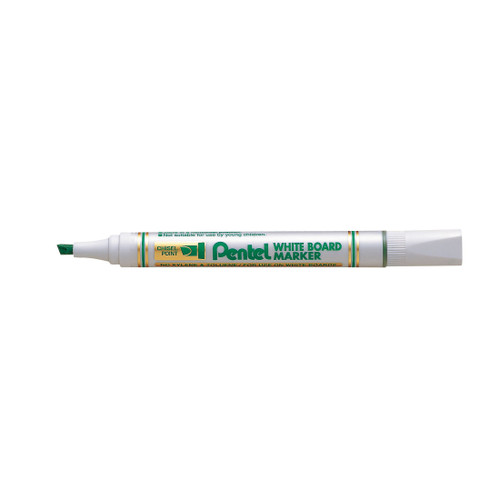 Pentel MW86 Whiteboard Marker Chisel 1.9mm-4.7mm  Green, Each