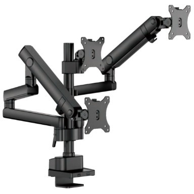 EMA84 Series Slim Heavy-Duty Mechanical Spring Triple Monitor Arms Black, Each