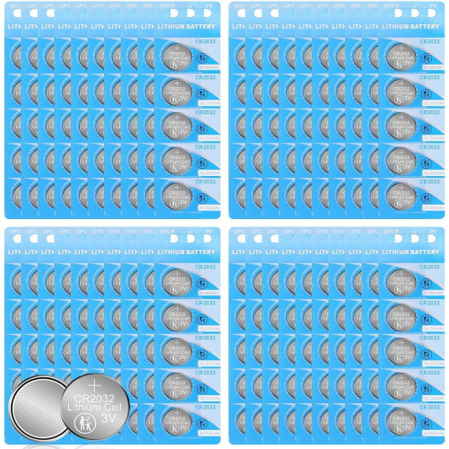 CR2032 Battery 3V 2032 Lithium Coin Button Cell, Pack of 200