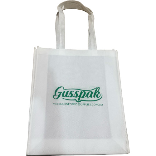 Gusspak Non Woven Bags White 350mm H X 420mm W X 120mm Gussett & Bottom (Each)