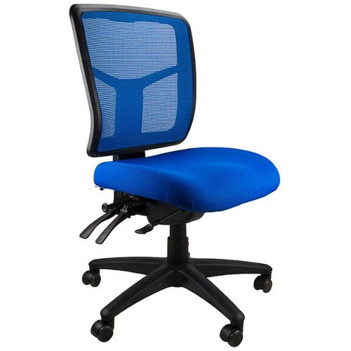 Mirae Mesh Back Chair Medium Back No Arms Blue, AFRDI Rated