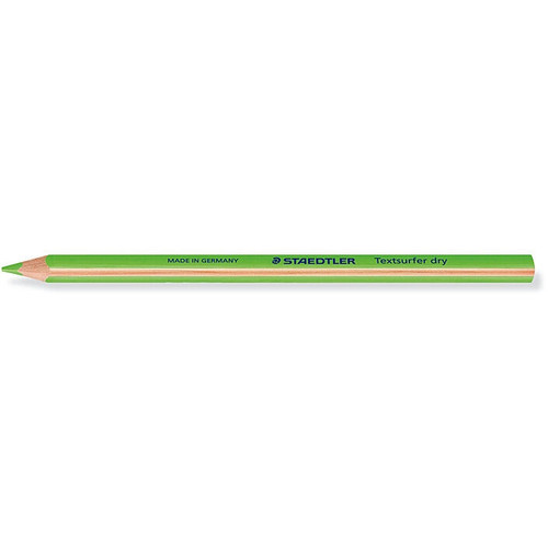 Staedtler 128 64 Textsurfer Dry Triangular Highlighter Pencil - Green, Box of 12