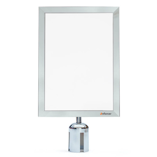 Stainless Steel A3 Sign Frame Portrait fits Retractable Belt Barrier Bollard