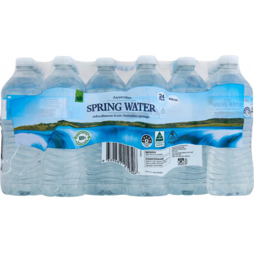Spring Water Bottles 600mL, Pack of 24