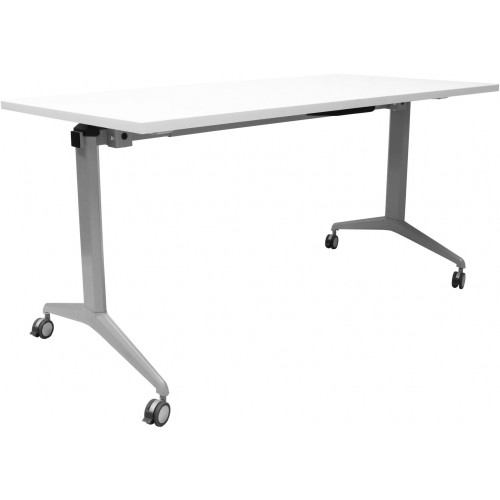 Rapidline Flip Top Table Natural WhiteTop/Silver Frame 1800mm W X 900mm D X 730mm H, Each