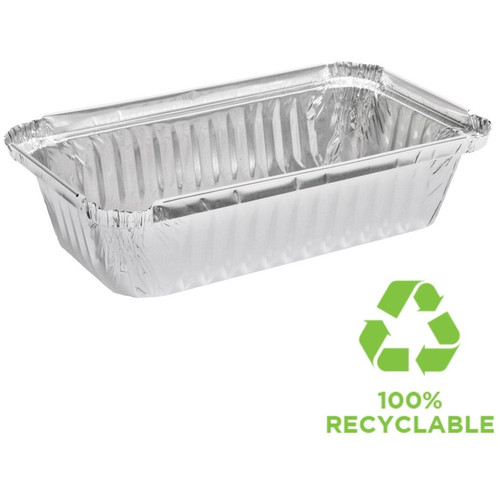 Shallow Rectangle Foil Tray 550mL (185 x 110 x 36mm), Carton of 500