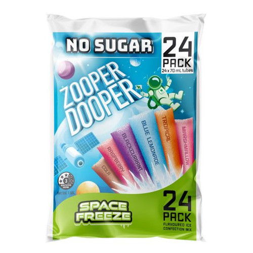 Zooper Dooper Water Ice No Sugar Tubes 24X70ml***Short Expiry: 29-Jul-2026***