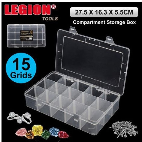Organiser Storage Box 15 Grids (27.5 x 16.3 x 5.5cm)