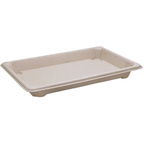 Sugarcane/ Bagasse Sushi Trays Natural Large 185 x 128 x 21mm, Pack of 50