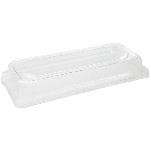 Anti-Fog PET Lids To Suit Sugarcane Sushi Trays – Long 225 x 98 x 30mm, Pack of 50