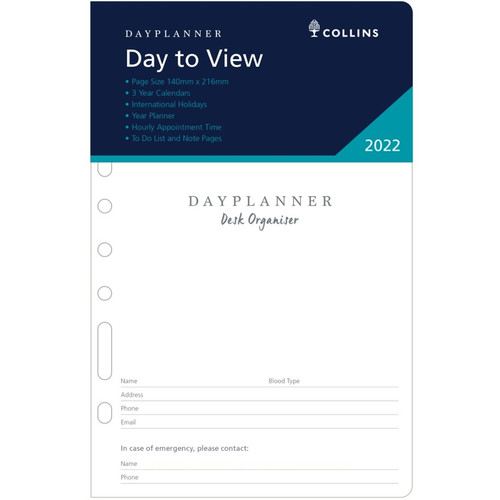 DEBDEN DAYPLANNER DESK EDITION REFILLS - 7 RING 2 Pages Per Day Dated (1 year) (2024)