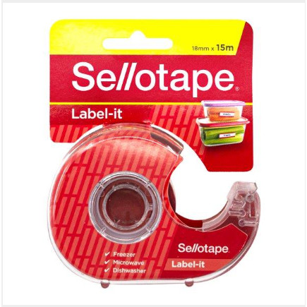 Sellotape Label Tape 18mm x 15m Dispenser