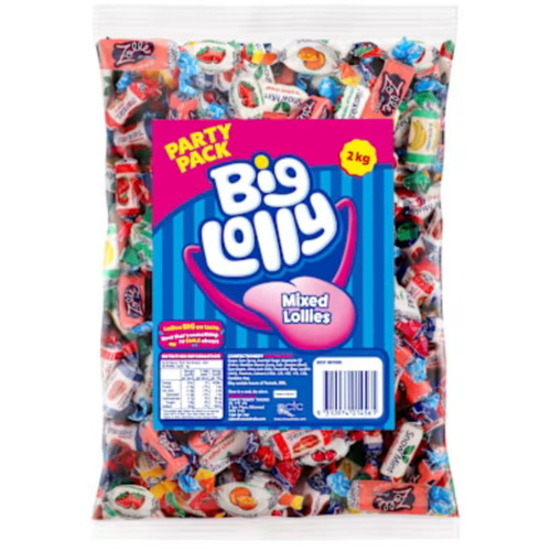 Big Lolly Mixed Lollies Party Pack 2kg, Each