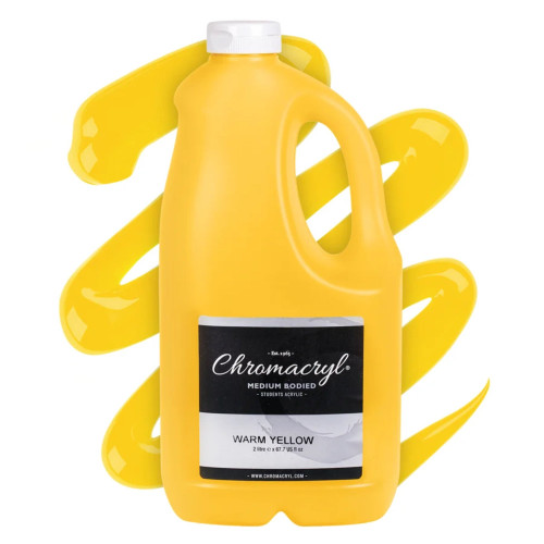 Chromacryl Acrylic Paint 2L Bottles - Warm Yellow, Each