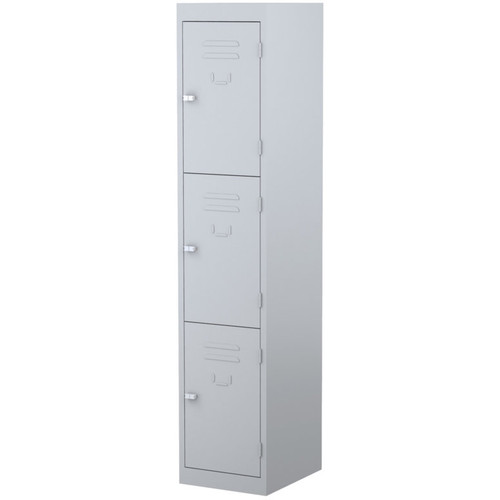 Steelco 3 Door Locker - 1830H x 380W x 457D Silver Grey, Keylock, Each