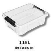 Protext 1.15 litre Clear Storage Tub with Clip Lock Lid