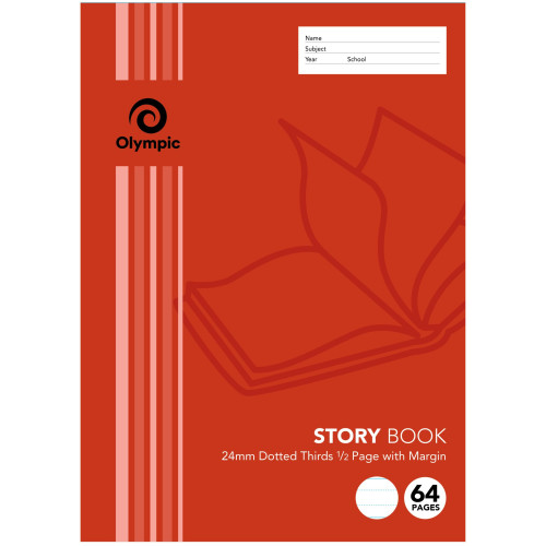 Olympic Storybook 24mm Dotted Thirds 64 page 100gsm (Equiv. Telephone)