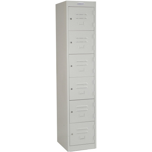 STEELCO PERSONNEL LOCKER 6 Door Silver Grey H1830XW305mm