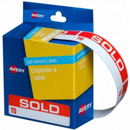 AVERY DISPENSER LABELS - PRINTED Sold To DMR1964SO 19 x 64mm, Pk125