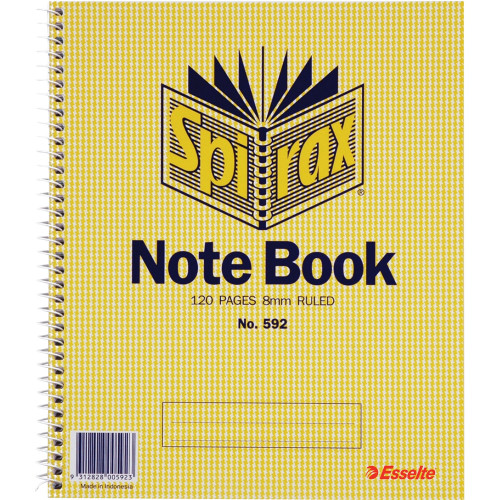 SPIRAX NOTEBOOKS 592 222x178mm 120pg SB