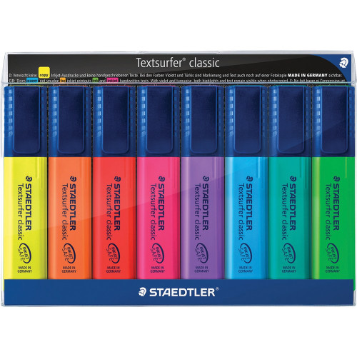 Staedtler 364 Textsurfer Classic Highlighters - Wallet of 8 Assorted Colours