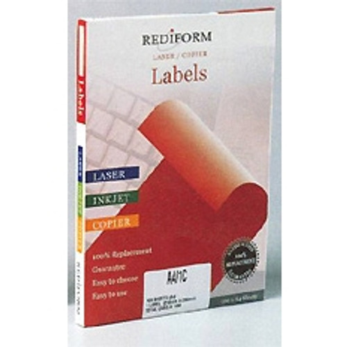 REDIFORM A4/14C WHITE ECO-FRIENDLY LASER/INKJET/COPIER LABELS SHEET SQUARE EDGES 14 Labels Per Sheet 98X38mm (1400 Labels)