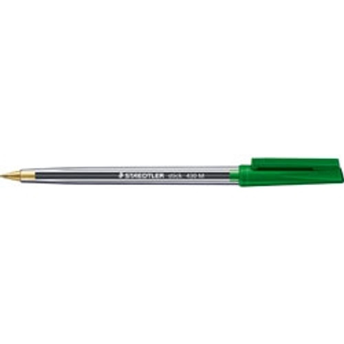 STAEDTLER STICK 430 BALLPOINT PEN Medium Green Box of 10