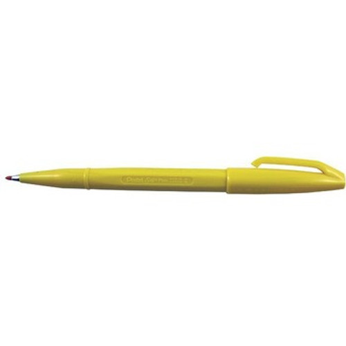 PENTEL S520 SIGN PEN Fibre Tip Yellow Ink (Box of 12)