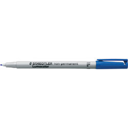 Staedtler 316 Lumocolor Pens Non-Permanent 0.6mm Fine - Blue, Box of 10