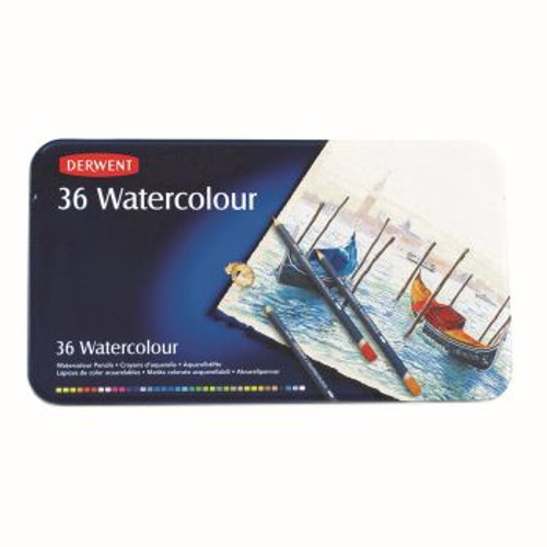 DERWENT WATERCOLOUR PENCILS Tin 36 Assorted