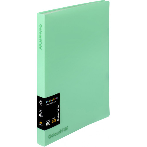 COLOURHIDE DISPLAY BOOK FIXED 40 SHEET GREEN