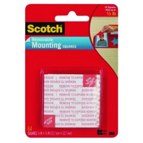 SCOTCH 108 MOUNTING SQUARES Wallsaver Removable 25x25mm