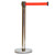 Retractable Belt Barrier Bollard - Stainless Steel - Red