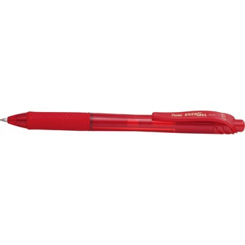 Pentel BL107 Energel X Liquid Gel Pen Retractable Fine 0.7mm Red, Box ...