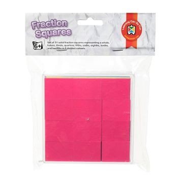 EDX Education Set Di Frazioni Stampate In Plastica - 51 Pezzi Proporzionali, Da 1/1 A 1/12, 9 Colori, Con Vassoio, Per Scuola E Didattica