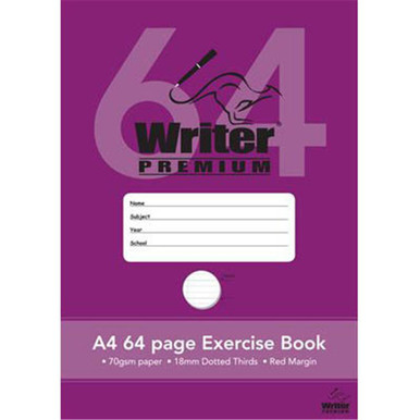 Writer Premium Exercise Book A4 64 Pages 18mm Dotted Thirds Carton of ...