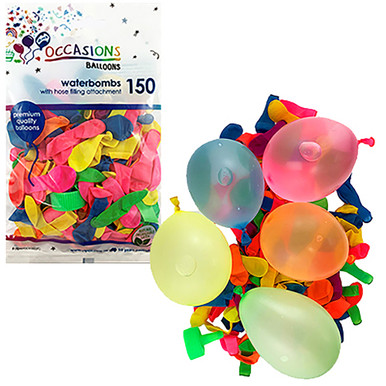 Alpen Occasions Waterbomb Balloons With Hose Attachment Assorted