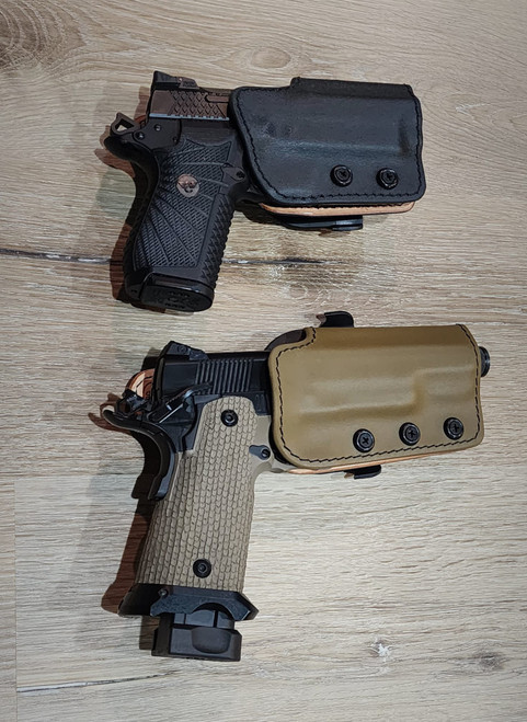 PADDLE HOLSTER FOR KELTEC P11. OWB LEATHER PADDLE WITH ADJUSTABLE CANT.